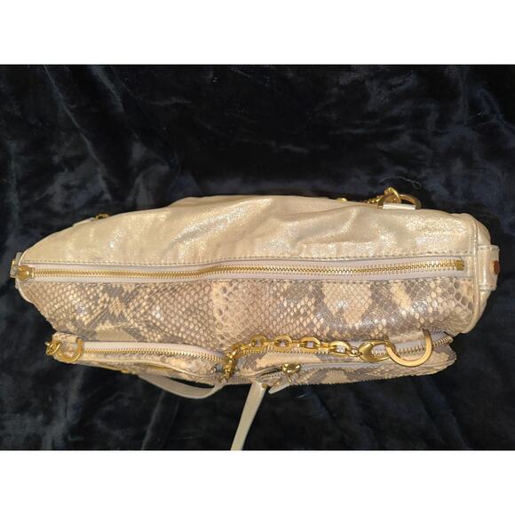 VINTAGE ONE OF A KIND JIMMY CHOO LARGE PYTHON & LEATHER BAG -TONS OF POCKETS! - Picture 10 of 13
